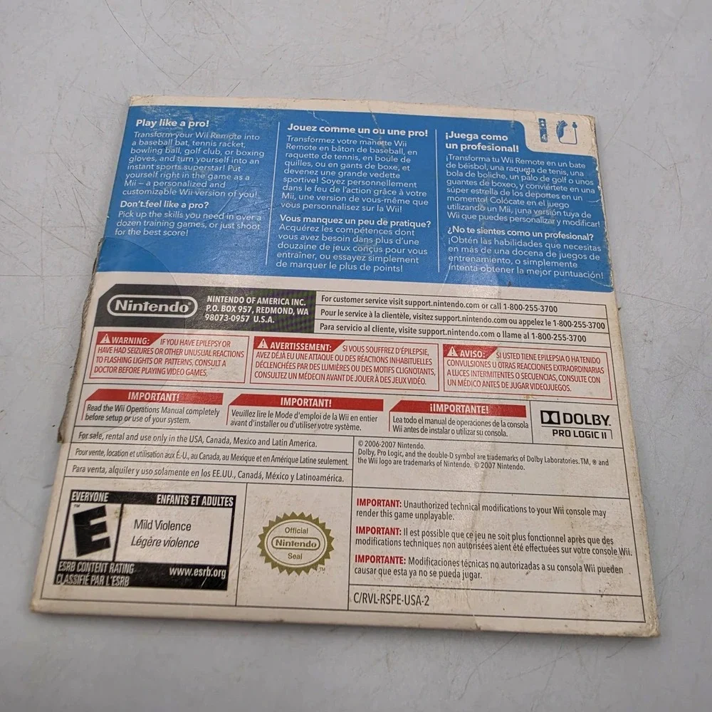 Wii Sports (Nintendo Wii, 2006) Complete with Case & Manual! TESTED!